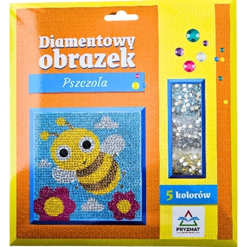 Diamentowy obrazek Pszczoła 220x235 mm zestaw kreatywny mozajka diamentowa
