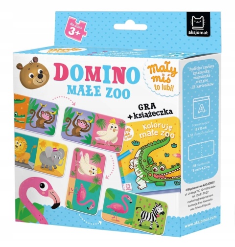 Domino Małe zoo gra edukacyjna logiczna książeczka kolorowanka Aksjomat