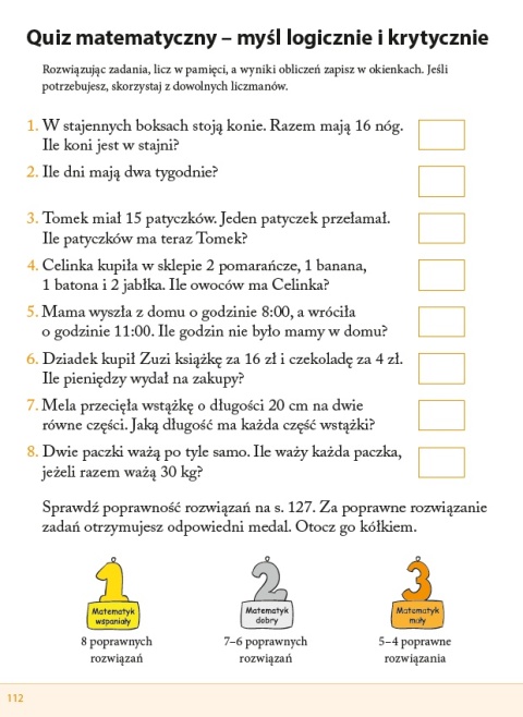 Elementarz matematyka dla dzieci 6+ nauka liczenia Książeczka edukacyjna