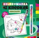Kolorowanka z kredką Dinozaury 24 naklejki kredka 11 kolorów Malowanka