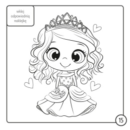 Kolorowanka z kredką dla dziewczynek 3+ 24 strony naklejki Malowanka