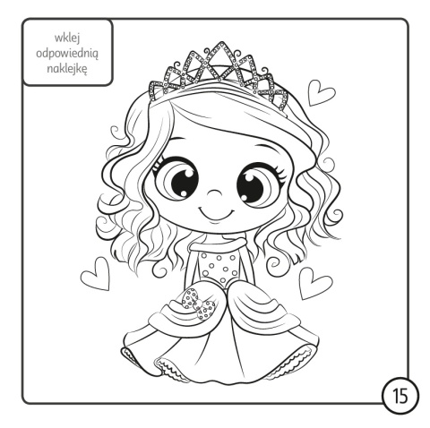 Kolorowanka z kredką dla dziewczynek 3+ 24 strony naklejki Malowanka