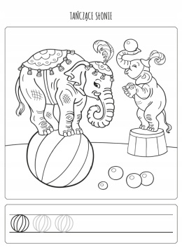 Kolorowanka ze szlaczkami W cyrku ćwiczenia grafomotoryczne dla dzieci