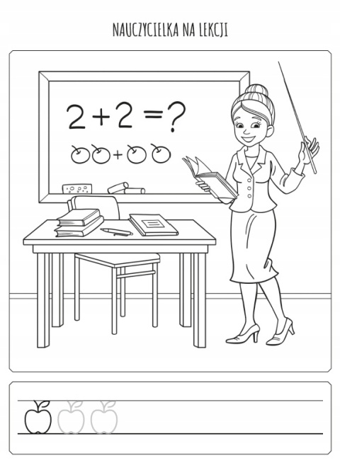 Kolorowanka ze szlaczkiem Malowanka edukacyjna dla dzieci Zawody