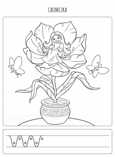 Kolorowanka ze szlaczkiem Postacie z bajek Kreatywna Malowanka edukacyjna