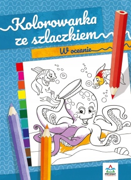 Kolorowanka ze szlaczkiem W oceanie Malowanka edukacyjna dla dzieci