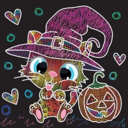 Kreatywna wydrapywanka Kotki książeczka z rysikiem dla dzieci 3+