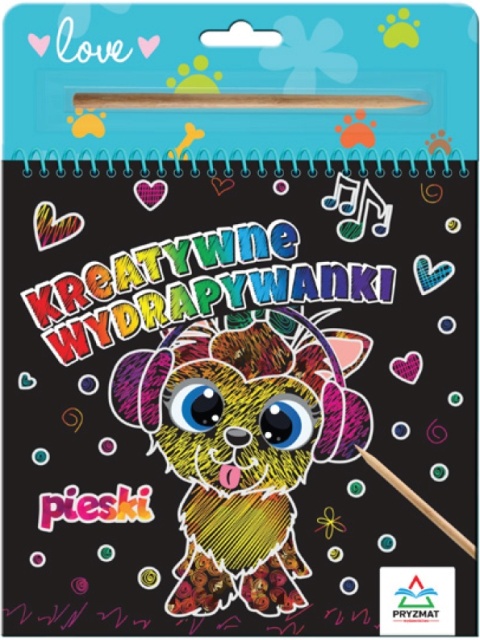 Kreatywne wydrapywanki Pieski 16 stron rysik dla dzieci 3+ zdrapka