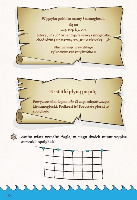 Książeczka do nauki gramatyki dla dzieci 7+ Pirackie zmagania Ortografia