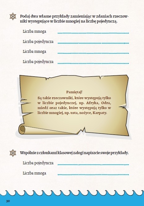 Książeczka do nauki gramatyki dla dzieci 7+ Pirackie zmagania Ortografia