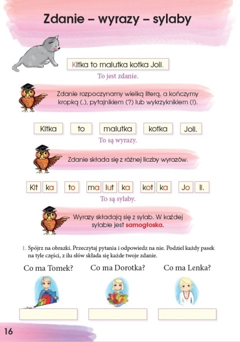 Książeczka do nauki pisania dla dzieci 7+ Pisz razem z nami cz. 1 1 klasa