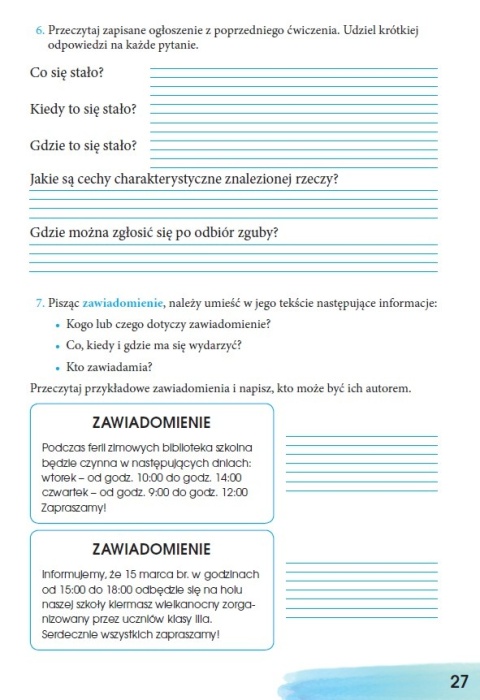 Książeczka do nauki pisania dla dzieci 8+ Pisz razem z nami cz. 3 klasa 3