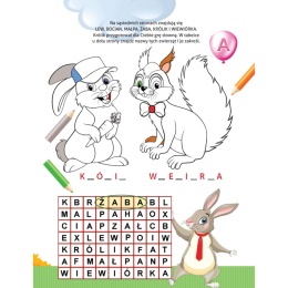 Książeczka edukacyjna dla dzieci 4+ Zabawy z królikiem cz. 1 Zadania