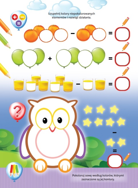 Książeczka edukacyjna dla dzieci 4+ Zabawy z królikiem cz. 1 Zadania