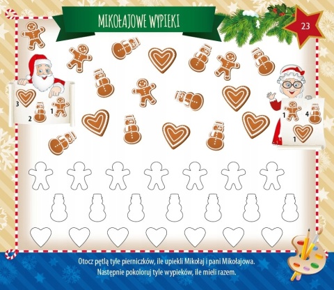 Książeczka świąteczna z zadaniami 4-6 lat Wesoła zgraja Świętego Mikołaja