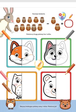 Książeczka z zadaniami dla dzieci 4+ Edukacyjna Zabawy z królikiem cz. 2