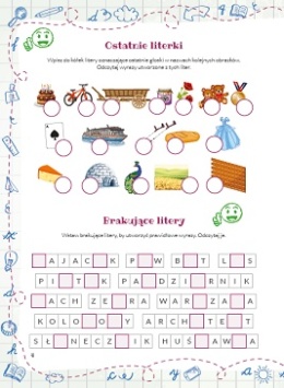 Łamigłówki i rebusy językowe dla dzieci 6+ część 1 ćwiczenia językowe