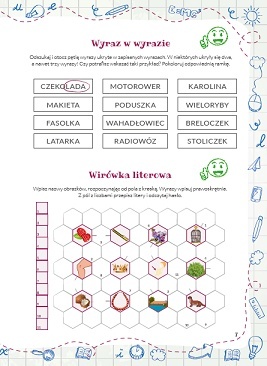 Łamigłówki i rebusy językowe dla dzieci 6+ część 1 ćwiczenia językowe