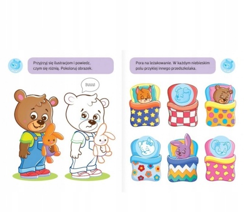 Mały miś zostaje przedszkolakiem książeczka edukacyjna z naklejkami 2+