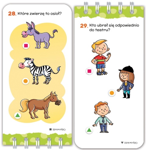 Obrazkowy quiz malucha od 4 lat edukacyjna książeczka z zagadkami Aksjomat