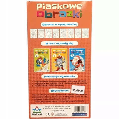 Piaskowe obrazki Zestaw 3XL malowanie piaskiem 8 obrazków kolorowanka