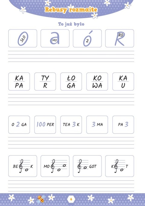 Rebusy cz. 2 zagadki i szarady łamigłówki Książeczka dla dzieci 7+