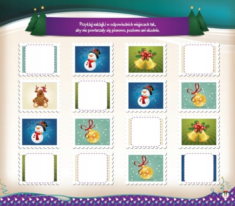 Reniferowe łamigłówki kreatywna świąteczna książeczka dla dzieci naklejki