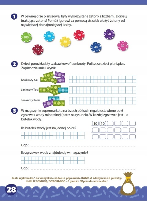Ślimak matematyczny klasa 2 matematyka Montessori ćwiczenia dla dzieci 7+