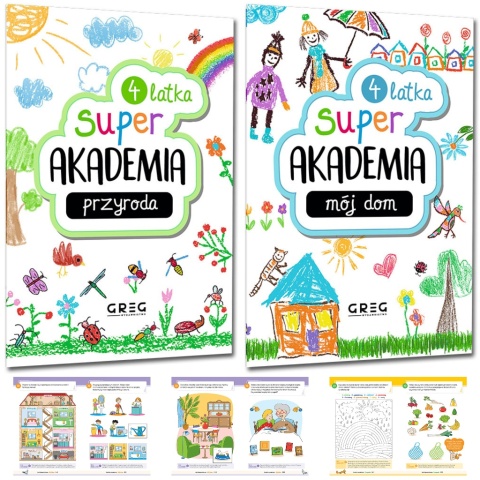 Super akademia 2x książeczka edukacyjna dla dzieci 4 lata dla przedszkolaka