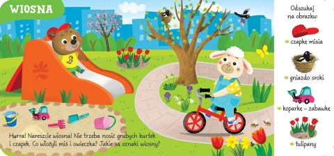 Układanka edukacyjna Ubieranka Mały miś Pory roku książeczka Aksjomat