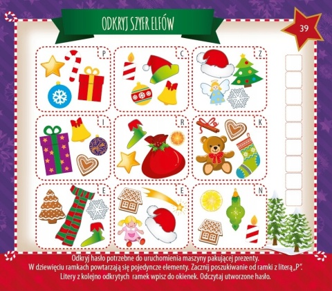 Wesoła zgraja Mikołaja książeczka świąteczna łamigłówki naklejkami 6-8 lat