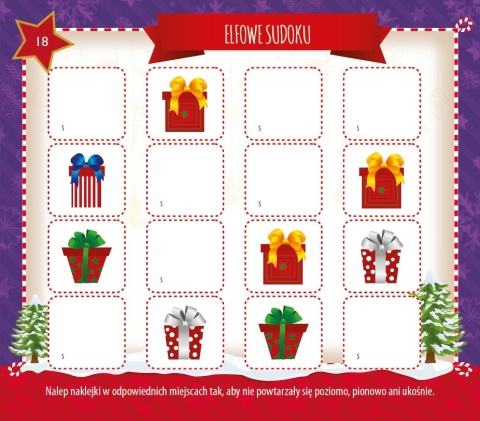 Wesoła zgraja Mikołaja książeczka świąteczna łamigłówki naklejkami 6-8 lat