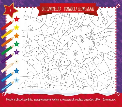 Wesoła zgraja Mikołaja książeczka świąteczna łamigłówki naklejkami 6-8 lat