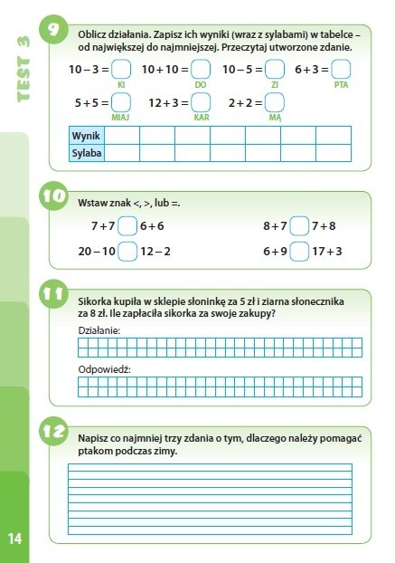 Zeszyt testów dla klasy 2 Testy 2 sprawdziany szkolne książeczka edukacyjna