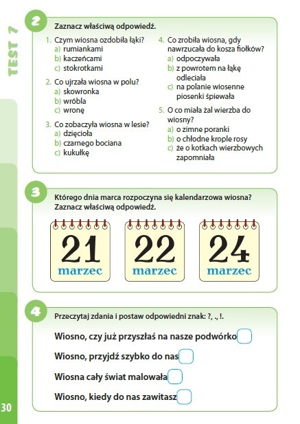 Zeszyt testów dla klasy 2 Testy 2 sprawdziany szkolne książeczka edukacyjna