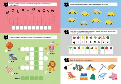 100 zadań dla bystrzaków od 6 lat krzyżówki szyfrogramy labirynty logiczne