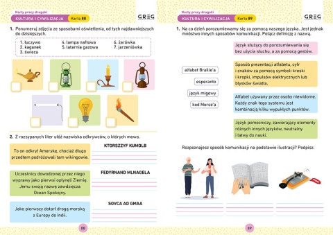 Drugaki karty pracy w szkole i w domu klasa 2 GREG ćwiczenia