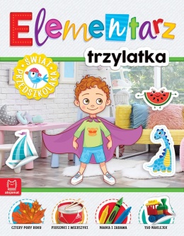 Elementarz 3lata dla przedszkolaka 150 naklejek Książka edukacyjna Aksjomat