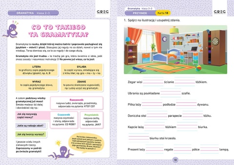 Gramatyka karty pracy w szkole i w domu Greg ćwiczenia język polski