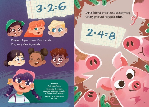 Ilustrowana Tabliczka mnożenia książka edukacyjna dla dzieci nauka liczenia