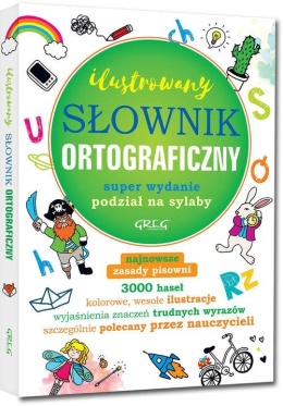 Ilustrowany słownik ortograficzny podział na sylaby 30000 słów twarda oprawa