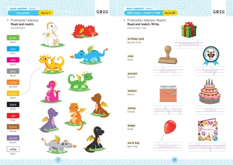 Język angielski Klasa 1 Karty pracy w szkole i w domu Praca zbiorowa