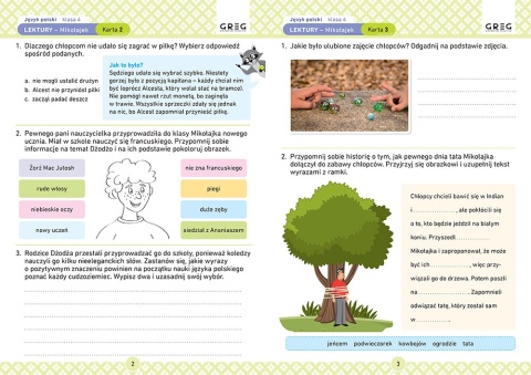 Język polski karty pracy w szkole i w domu klasa 4 szkoły podstawowej GREG