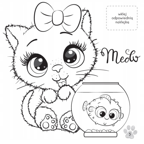 Kolorowanka z kredką Kotki 3+ 24 strony naklejki Malowanka dla dzieci