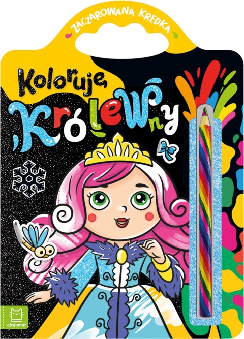 Koloruję królewny Aksjomat kolorowanka dla dzieci 4-6 lat z kredką tęczową