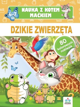 Książeczka edukacyjna Dzikie zwierzęta dla dzieci 4+ zadania naklejki