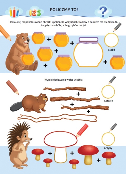 Książeczka edukacyjna Nauka z kotem Maćkiem Zwierzęta leśne dla dzieci 4+