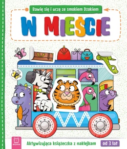 Książeczka edukacyjna dla dzieci miasto naklejki smok Dżok Aksjomat