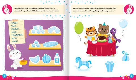 Książeczka edukacyjna z naklejkami Wesołe zadania z królikiem magikiem