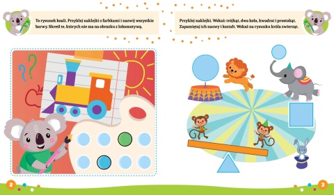 Książeczka z naklejkami dla dzieci 4+ zadania edukacyjne koala Aksjomat